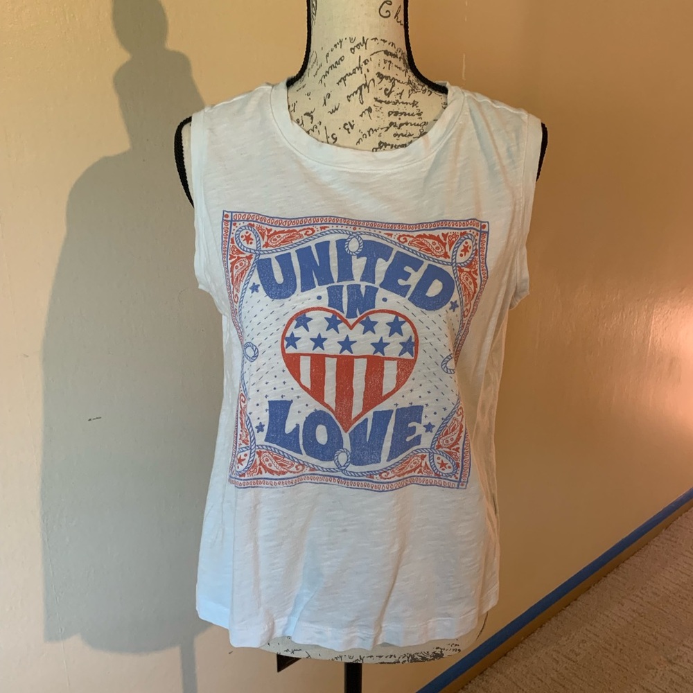 United in Love Graphic Tank Top - White